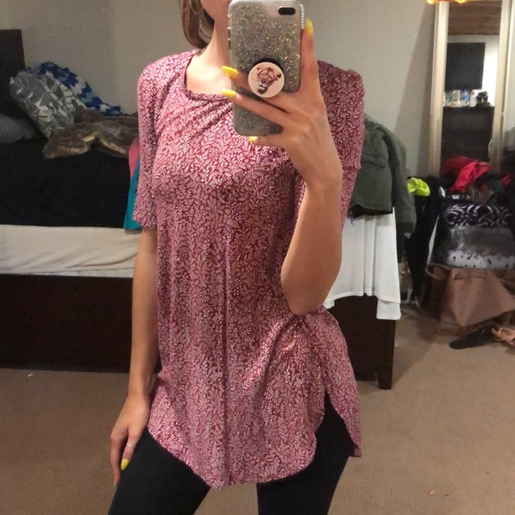 Old Navy Tops - Red and white quarter sleeved shirt.